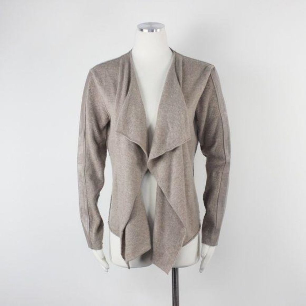 Brochu Walker M Cardigan Cashmere Tan Cascade Open